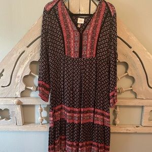 Knox Rose black bohemian midi dress - size L